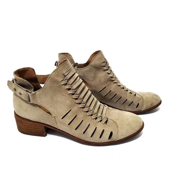 Sam Edelman | Pierson Suede Ankle Booties with Ladder Slit Design - Picture 2 of 16